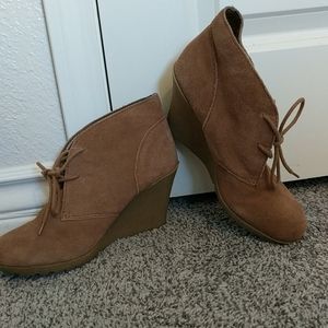 Suede Wedge Booties